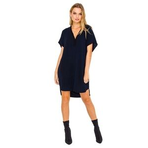 ASTR the Label Navy Blue V Neck Shift Dress, Large